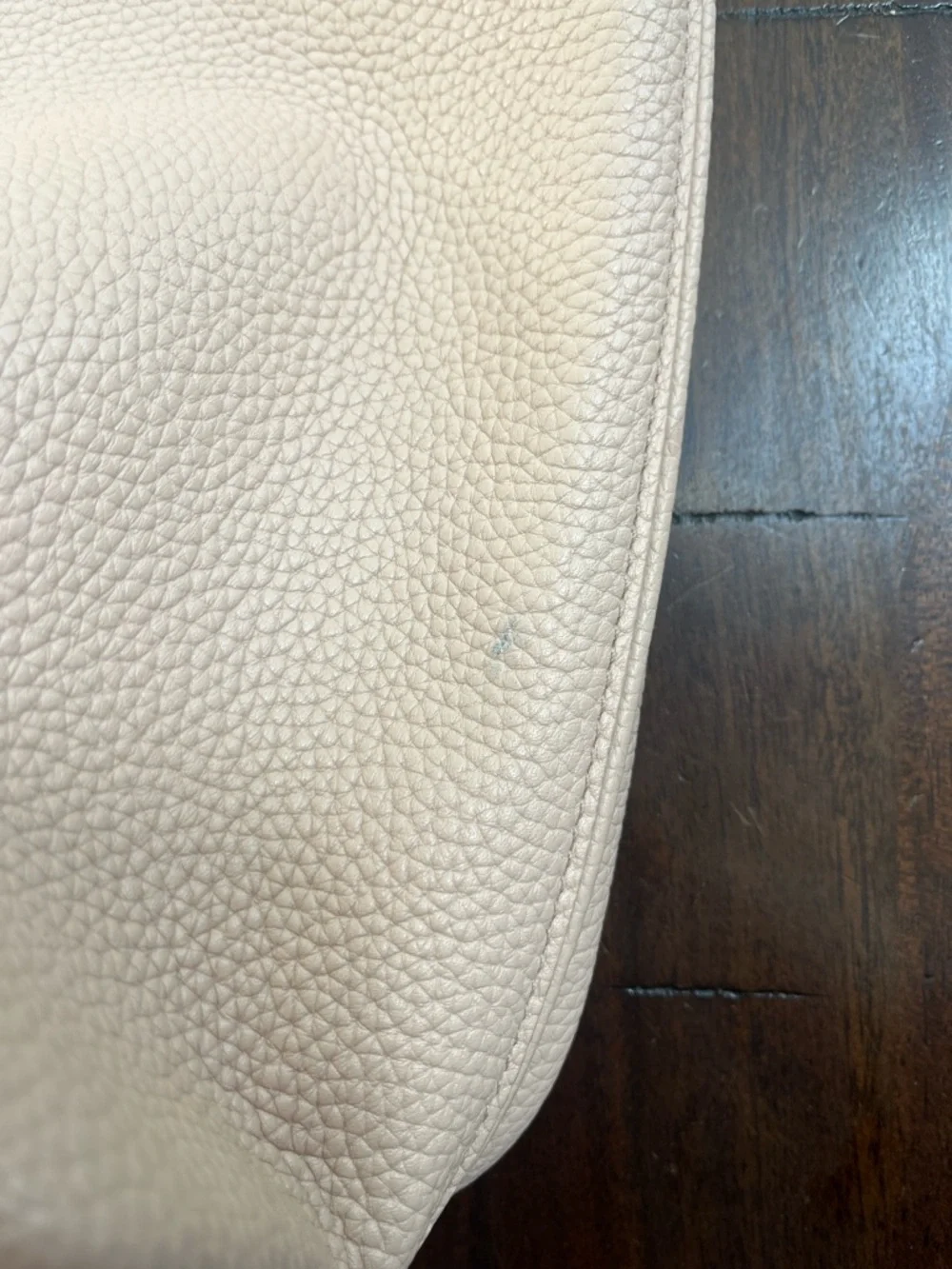 Tory Burch Light Beige Pebbled Leather Tote